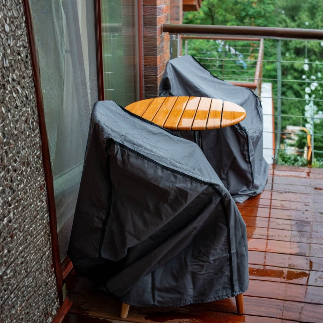 Waterproof balcony chair covers in rain Dubai