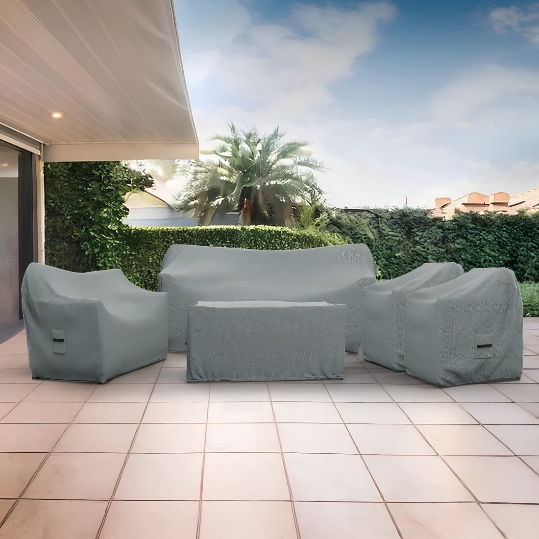 Full patio set protection covers grey waterproof UAE