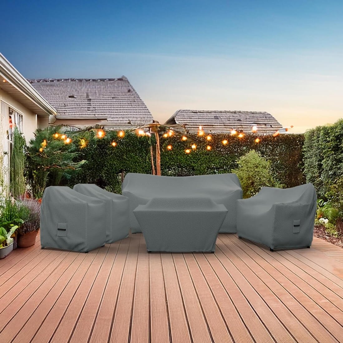 Outdoor sofa set covers evening patio Dubai